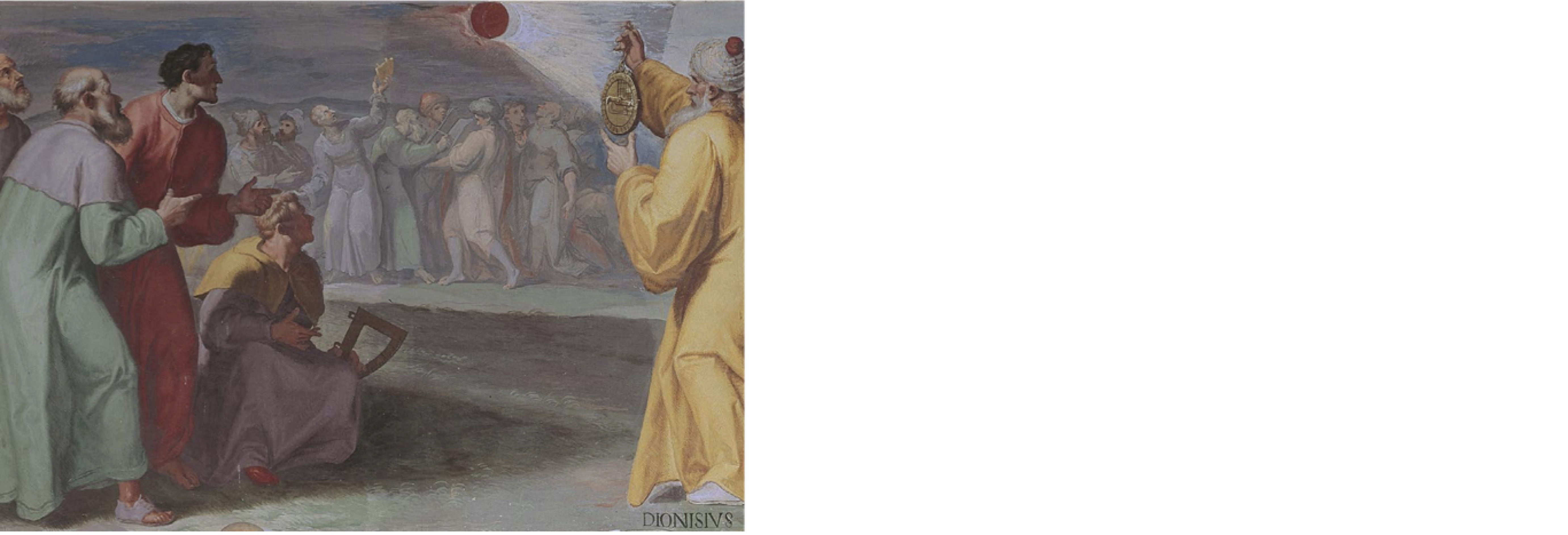 Pellegrino Tibaldi, Dionisio Areopagita observando el eclipse  el día de la muerte de Cristo (1588-91)
